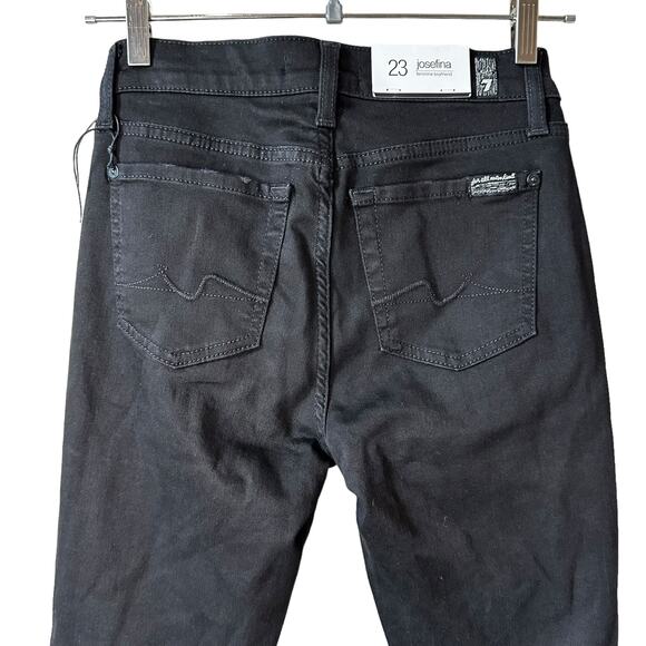 NWT 7 for All Mankind Josefina Feminine Boyfriend Distressed Jeans Black Size 23 - Picture 5 of 10